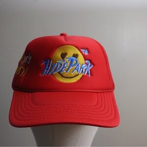 HYDE PARK “you aren’t invited” Red Smiley Face SnapBack Hat